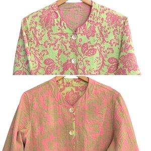 April Cornell like Reversible Quilted Jacket XL quilting quilt template sewing